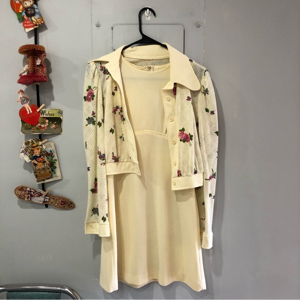 Vintage 1960-1970 mod dress with jacket set